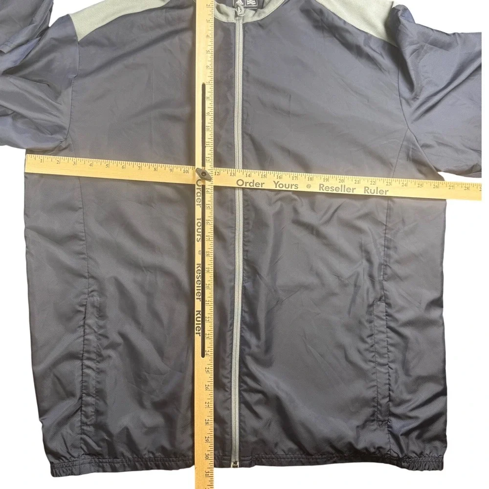 Adidas‎ Golf Windbreaker Jacket Full Zip Lightweight Gray 2XL Mens